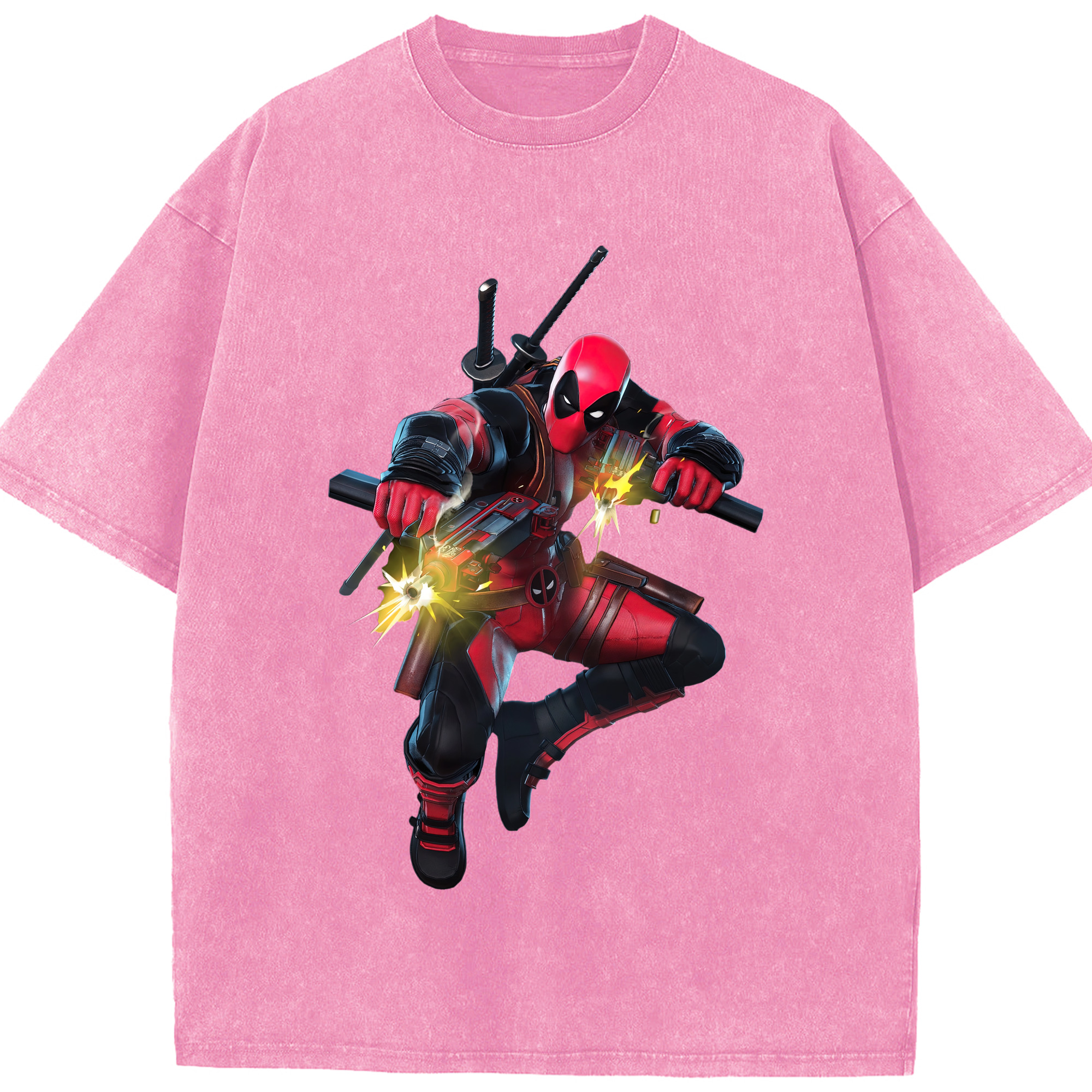 （画像用） Deadpool デッドプール 綿100% ヴィンテージ風 半袖Tシャツ（フロントプリント）